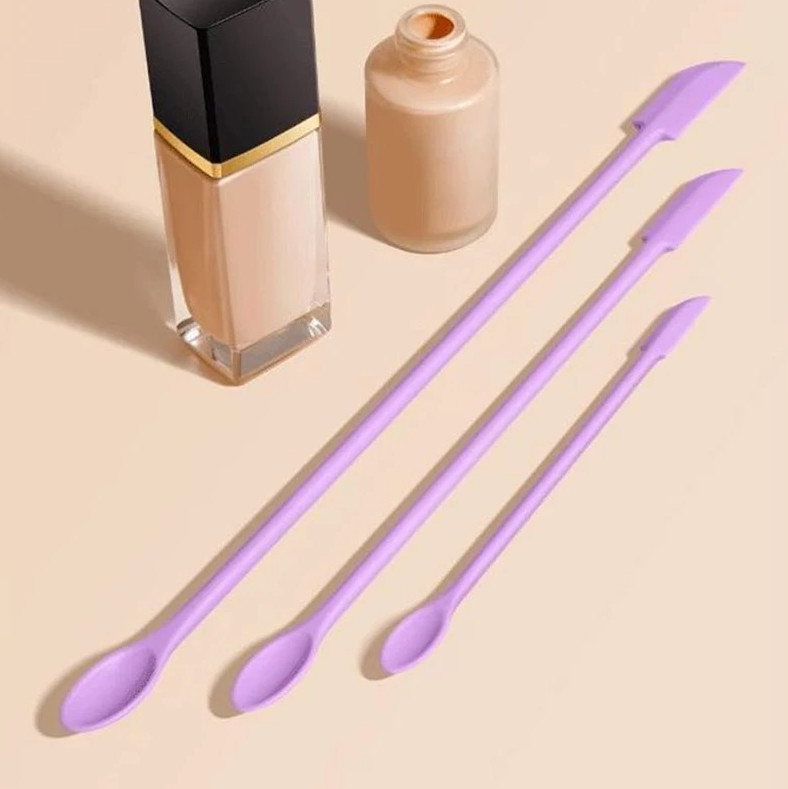 3Pcs Silicone Cosmetic Spatula Jar Scraper Makeup Skincare Beauty Tool