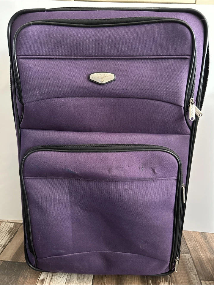 3 piece Protocol Luggage set Purple Suitcase Wheels Check In Carry On *READ - Image 3 of 4
