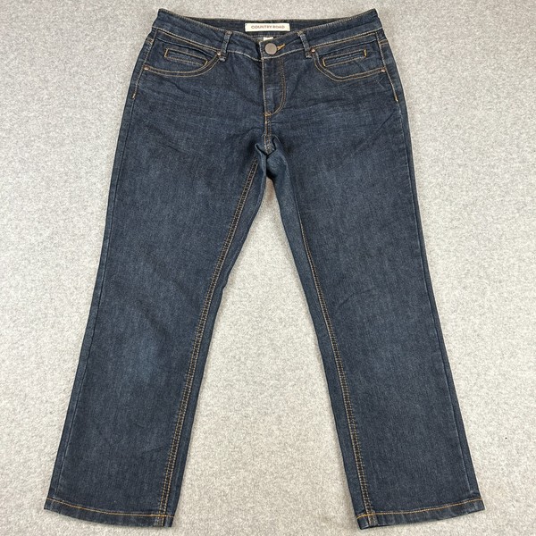 Country Road Cropped Jeans Women's Size 10 Blue Denim Stretch Casual Low Rise