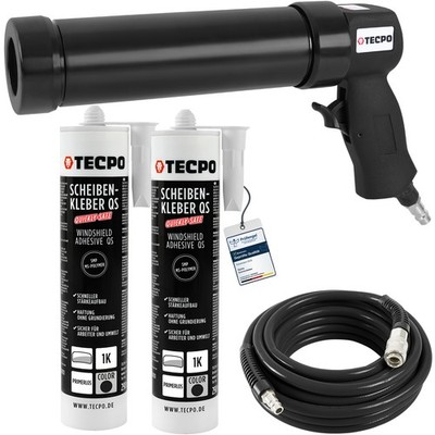 2x SCHEIBENKLEBER 290 ml KARTUSCHENPRESSE SCHEIBEN AUSBAUSET DRUCKLUFT-SCHLAUCH