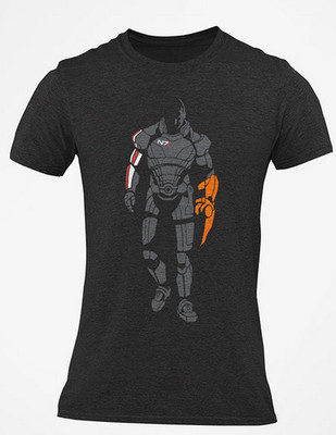 Mass Effect Commander John Shepard Graphic Tshirt Large Bioware NIP Silhouette