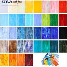 Stained Glass Sheets Kit Art Crafting Kids Mosaic DIY Home Decor 36pcs New