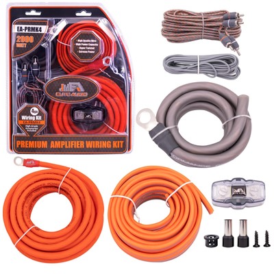 Elite Audio Premium 4 Gauge CCA Amplifier 4 (Mini-ANL), Orange 