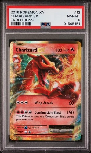 2016 POKEMON XY EVOLUTIONS #12 CHARIZARD EX PSA 8