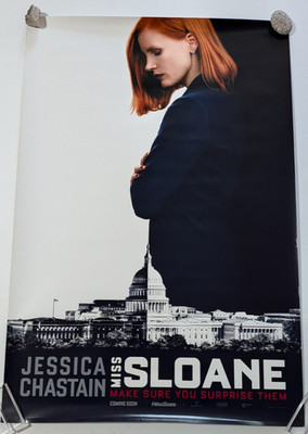 Miss SLOANE 2016 - movie poster Original DS One sheet 27x40 Double Sided