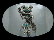 TJ09159 VINTAGE 1970s  TRADITIONAL INDIAN DANCER  SOUTHWESTERN DESIGN BUCKLE