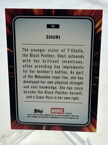 2025 Topps Chrome Marvel Green Lazer /99 Shuri #96 - Picture 2 of 2