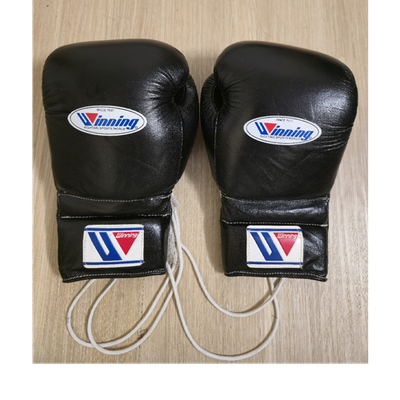 Winning Sparring Boxing Gloves 16 oz Lace-Up Black White Training Winning Sparring Boxing Gloves 16 oz Lace-Up Black White Training