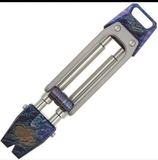 Ketuo Pocket Prybar Lightning Strike Anodized Finish Titanium With Lanyard Loop