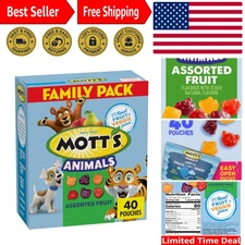 Family Pack Holiday Gluten Free Fruit Snacks, 40 Ct Assorted Animal Shapes