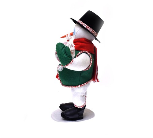 Annalee Doll 2007 Snowman 15" Vest Boots Peppermint Detail - Picture 3 of 5