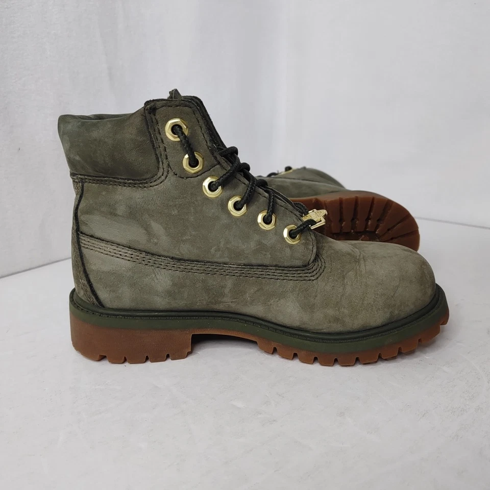 Timberland Green Suede Boots - Boys Size 13.5 - Image 4 of 4
