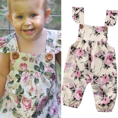 Newborn Toddler Baby Girl Clothes Floral Romper Overalls Summer 1PC Outfit