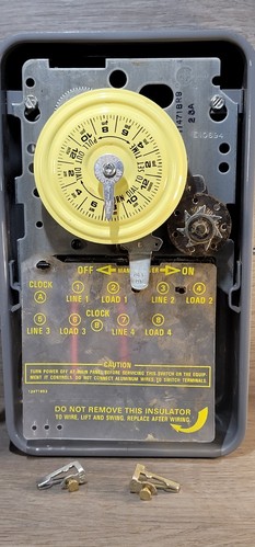 Intermatic T1471BR 4PST 24 Hour 125 Volt Time Switch 3R Steel Case Outdoor Gray