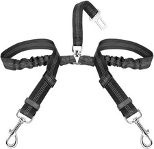 Hundesicherheitsgurt f�r Auto, 2 in 1 Elastischer Hundegurt, Verstellbarer Re...