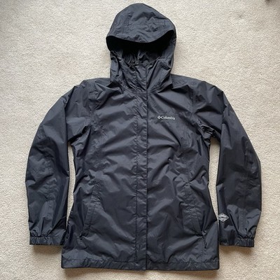 Columbia Omni-Tech Women's Waterproof Breathable Hooded Rain Jacket Black Size S