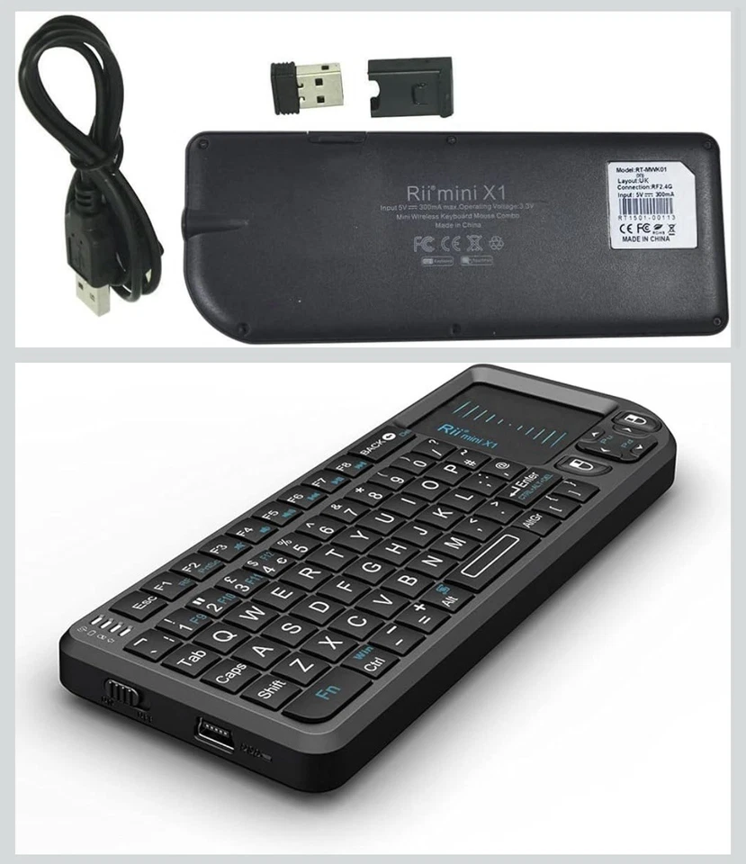 Rii K01X1 Mini Wireless Keyboard 2.4GHz with Mouse and Touchpad Remote Control - Image 2 of 3