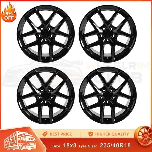 4pcs 18x8 Gloss Black Alloy Replacement Wheel Rim for 2022-2025 Honda Civic