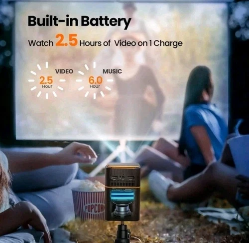 Mini Projector, 5G WiFi 6 Bluetooth Short Throw Projector, HD 1080P DLP Porta... - Picture 9 of 13