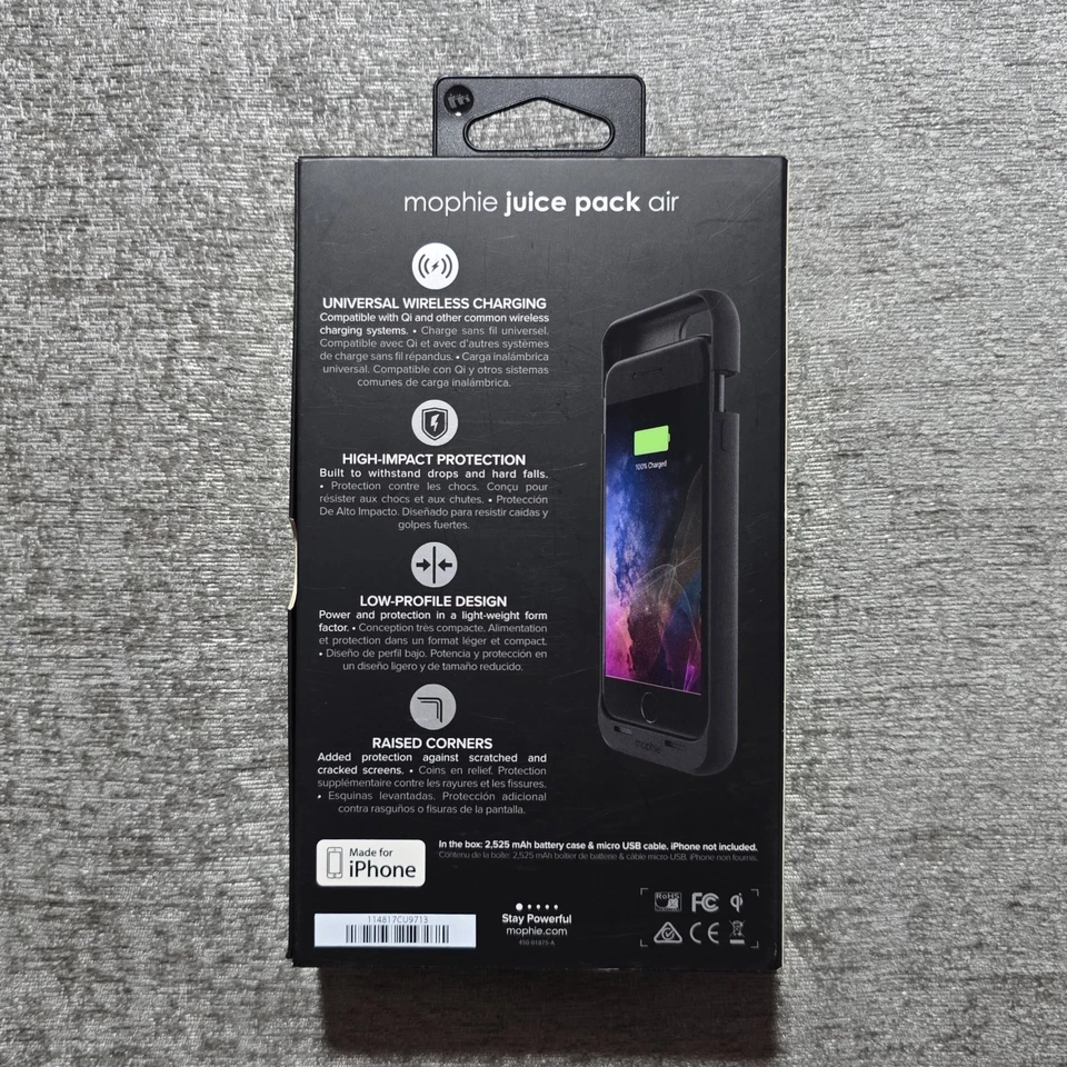 Funda Batería Aire Mophie Juice Pack para iPhone 7 – 27hr Potencia – Negra (NUEVA) Foto 2 de 4