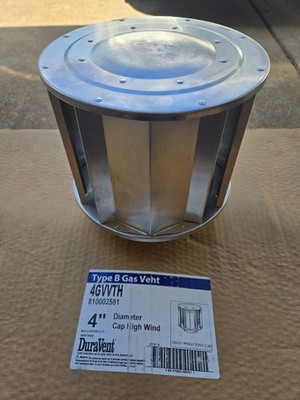DuraVent 4GVVTH 4'' Type B Gas Vent High Wind Rain Cap 8'' Tall - Open Box