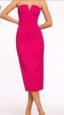 Ramy Brook Julie Strapless Midi Dress Pink Strapless Size 4