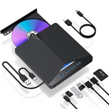 New Slim External CD DVD RW Drive USB 3.0 Writer Burner Player Black For Laptop