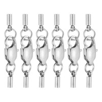 6Er-Set 1,5Mm Leder-Endkappen FüR Silber Mit Krebshaken