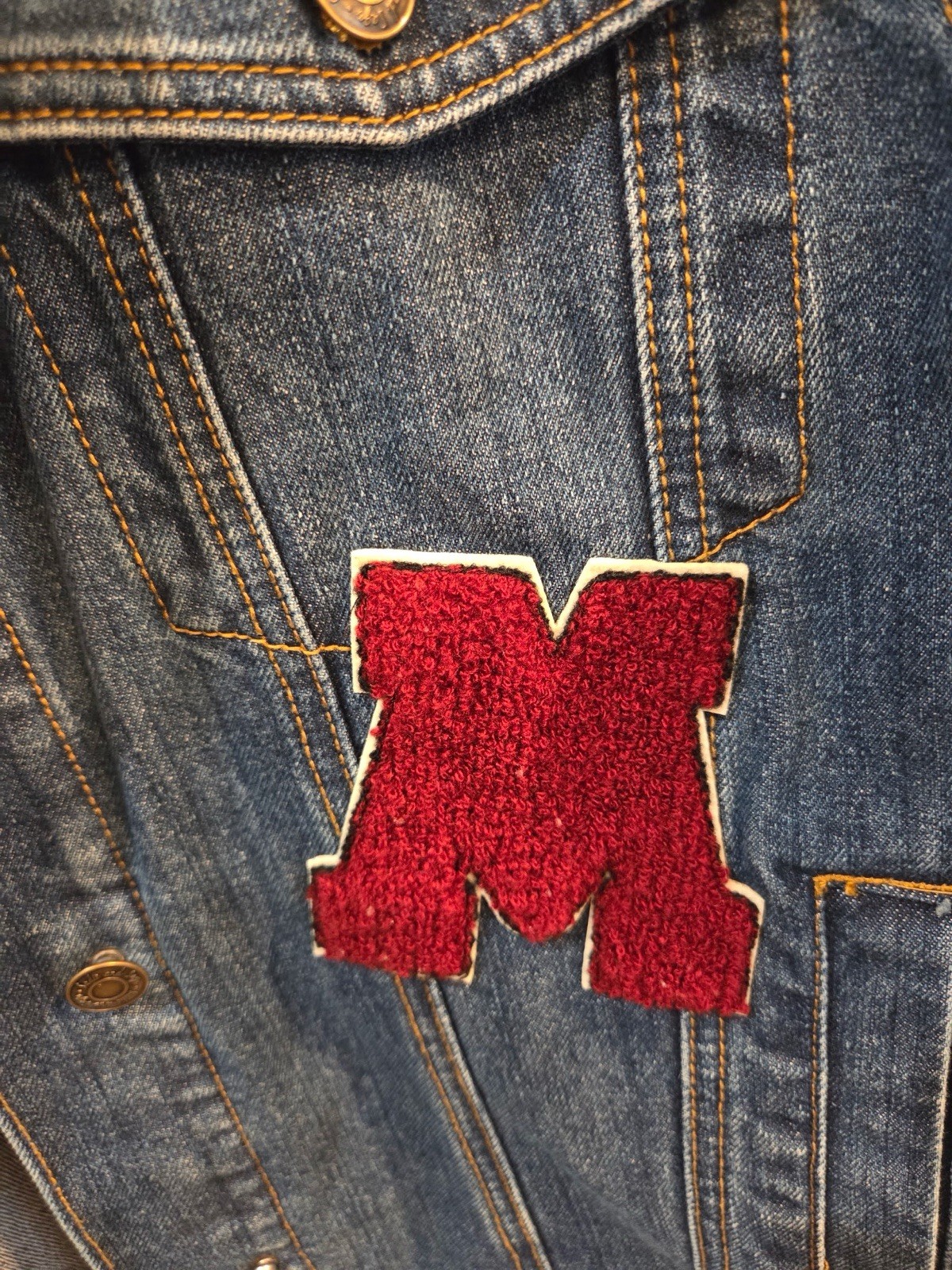 Women’s  Large Denim Jean Jacket Patchwork - image 4