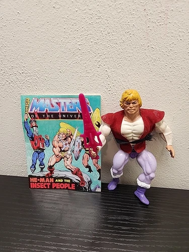 Vintage Motu He-Man Prince Adam Figure Mini Comic Book 1983 Complete