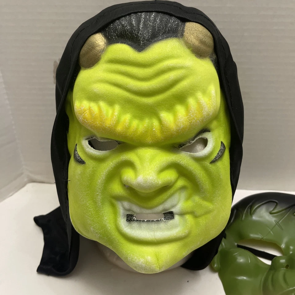 Dos Máscaras de Halloween Frankenstein Monstruo Y Capucha Orco Banda Elástica Foto 2 de 4