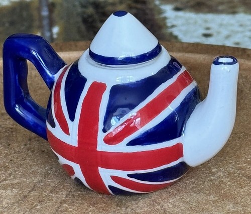 Miniature 2.5”H Teapot Union Jack British Flag Whittard Of Chelsea - Picture 2 of 13