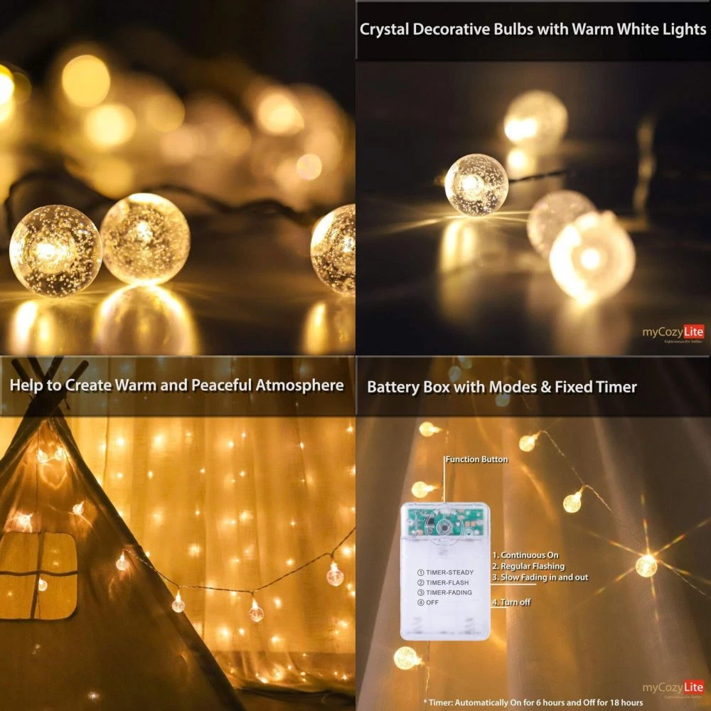 LED Globe String Lights Battery Powered 20 Decorative Powered eBay