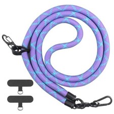 Universal Cell Phone Lanyard Adjustable Nylon Neck Strap Crossbody Thick Purple