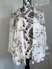NWT Zara Oriental Flower Print Sheer Back Blazer Jacket Sz S SOLDOUT