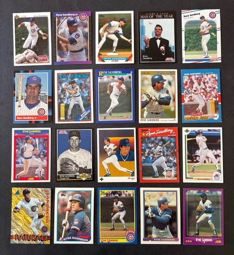 20 CARD LOT OF DIFFERENT RYNE SANDBERG CARDS -MLB HOF -FREE SHIPPING! -#W051025Q