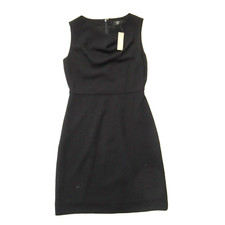 NWT J.Crew Cowl Neck Sheath in Black 365 Crepe Sleeveless Dress 2P