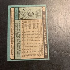 #106 Jeff Leonard Houston Astros,,rookie Rc 1980 topps Baseball Card Cb20-1. rookie card picture