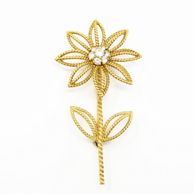 NYJEWEL Tiffany & Co. Italy 18k Yellow Gold Diamond Floral