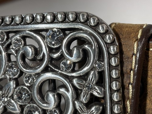 3-D DDD Jugend braun Ledergürtel silberfarben Edelstein Nieten Schnalle Gr. 20 - Bild 10 von 24