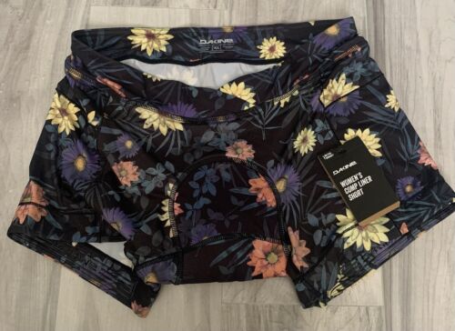 Pantalones cortos para mujer Dakine negros florales acolchados para bicicleta talla XL nuevos con etiquetas - Imagen 1 de 6
