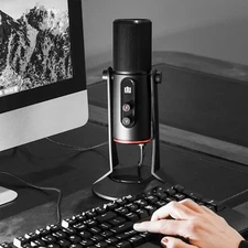 Deco Gear PC Microphone, RGB Lighting, Stereo, Cardioid, USB Plug and Play