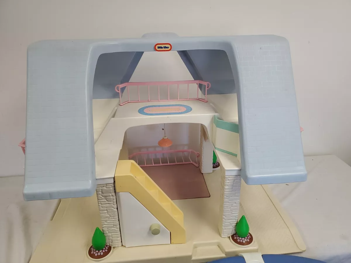 Vintage Little Tikes Large Blue Roof Doll House 90's