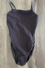 Mirella Classic Camisole Leotard Adult Petite BLACK , V Back, Shelf Lining