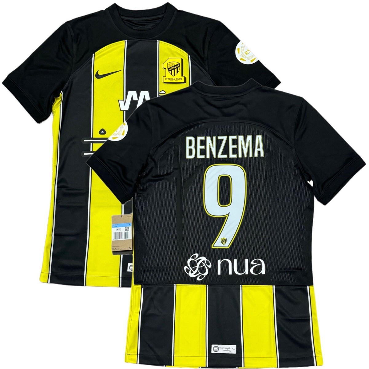 2023/24 Al Ittihad Authentic Home Jersey #9 Benzema Medium