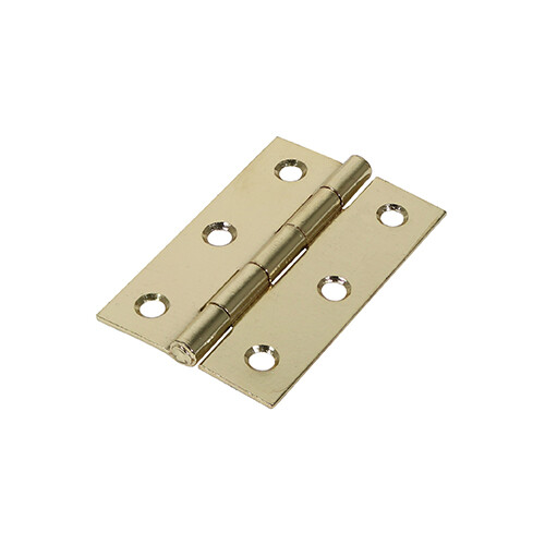 Timco 75 x 50 - Plain Butt Hinge - Fixed Pin (1838) - Electro Brass - TIMpac 2