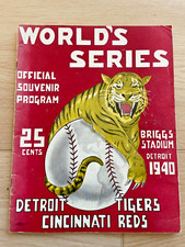 1940 World Series Program Detroit Tigers v Cincinnati Reds Briggs Stadium Scored
