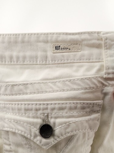 Kut From the Kloth Women's Size 4 Solid White Light Wash Low Rise Bootcut Jeans - Picture 6 of 8