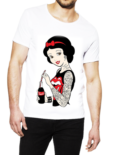 Maglia T-shirt uomo Biancaneve rock Disney tshirt | eBay