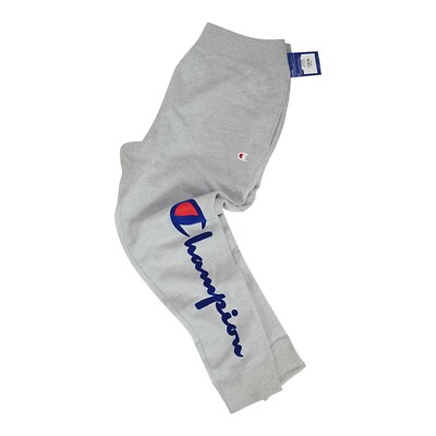 champion flock script grey jogger sweatpants